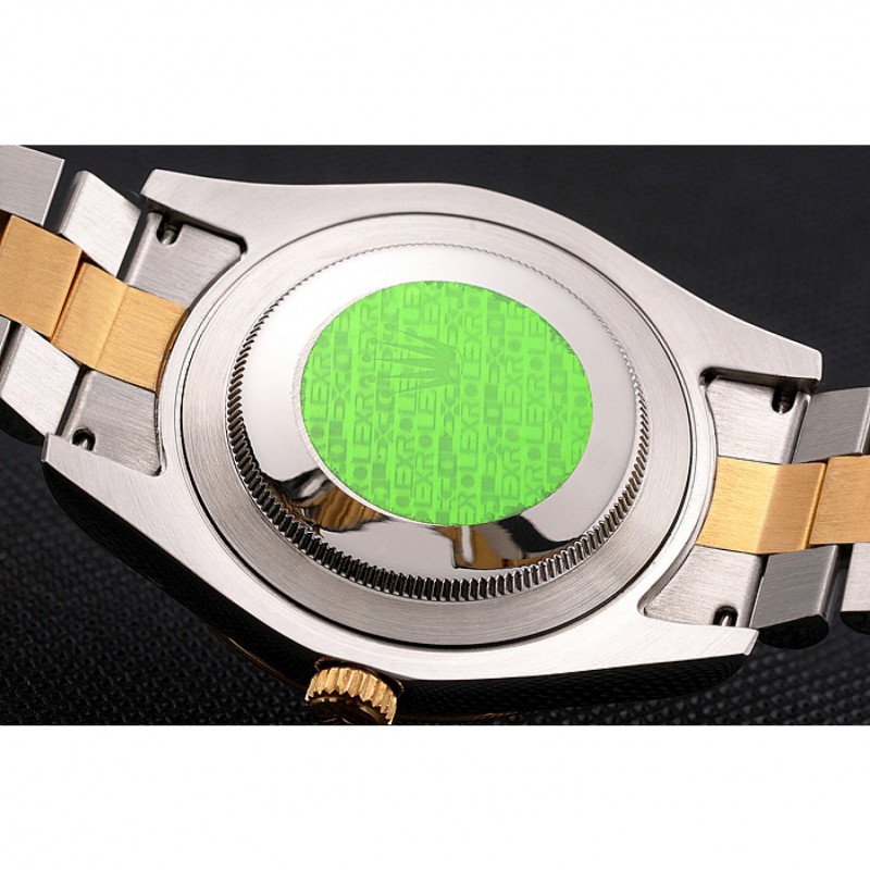 Swiss Rolex Datejust White Dial Roman Numerals Gold Bezel Stainless Steel Case Two Tone Bracelet Replica Watches