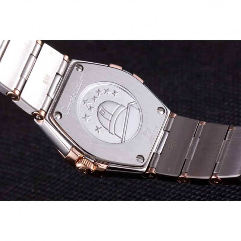Omega Constellation Rose Gold Diamond Bezel Two Tone Band 621487 Replica Watches