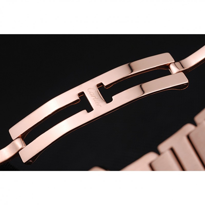 Cartier Tank Anglaise 30mm White Dial Rose Gold Case And Bracelet Replica Watches